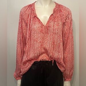 Women's IKKS Red Patterned Blouse